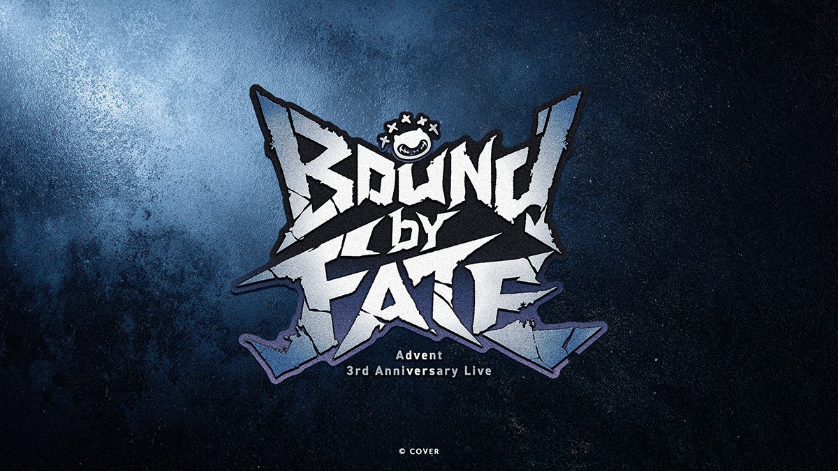 kato_R2PC's tweet photo. hololive English -Advent- 
3周年記念3Dライブ「Bound by Fate」
ライブロゴのデザインをさせていただきました！

おめでとうございます！👁‍🗨🎼🗿🐾

#holoAdvent https://t.co/gNNxz7qQ3C