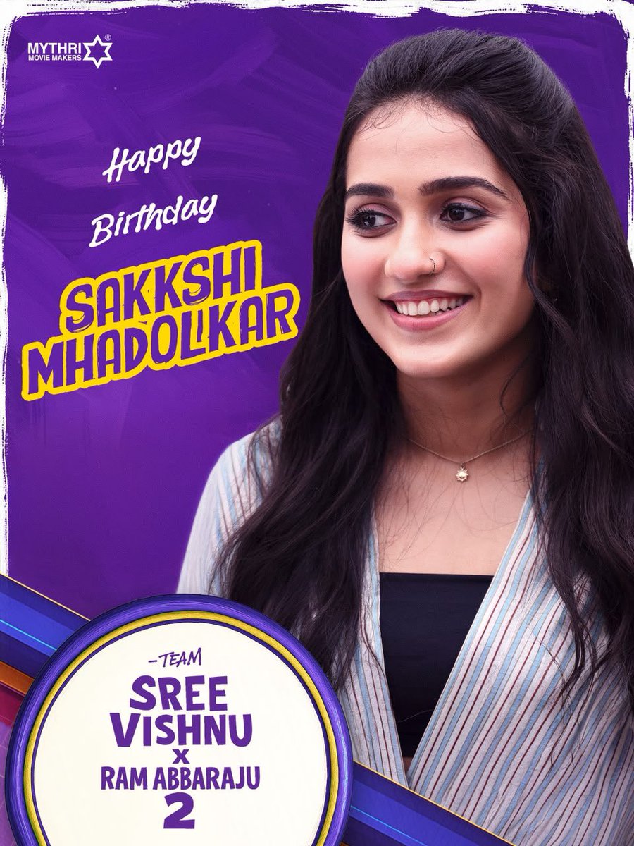baraju_SuperHit's tweet photo. Team 'SREEVISHNU X RAM ABBARAJU 2' wishes the beautiful #SakkshiMhadolkar a very Happy Birthday β€οΈ
Have a lovely year ahead β¨
#FunReloaded
@sreevishnuoffl @RamAbbaraju #SakkshiMhadolkar @MythriOfficial @BhanuBogavarapu @NanduSavirigana
@vennelakishore #Sudarshan https://t.co/r1dTzT03Aw