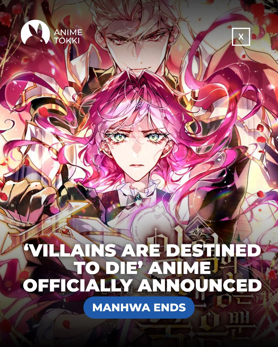 AnimeTokki's tweet photo. 'Villains Are Destined to Die' Anime Officially Announced at its Final Chapter Release.

The Manhwa is Rated 8.49/10 on MyAnimeList with 18600 votes. https://t.co/Ke56fzx4iB
