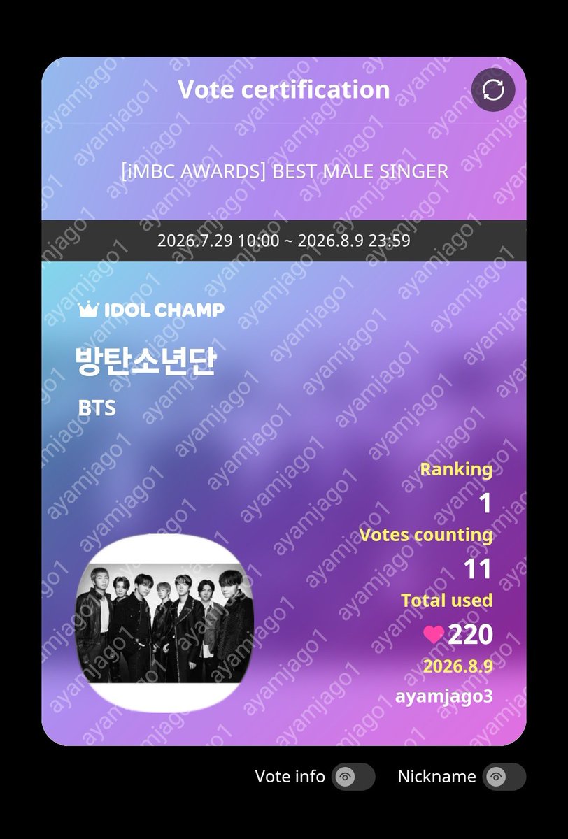 moociimociiluvv's tweet photo. Untuk imbc end nnti malam ya prend, pantau terus sampai nnti sambil liat gap

[iMBC AWARDS] BEST MALE SINGER

🗓 29 juli ~ 9 agustus 2026
🗳 1 vote : 20 🩷
📥 aplikasi Idol Champ
https://t.co/ECyysK6cYX… https://t.co/BoIe3XWsxw