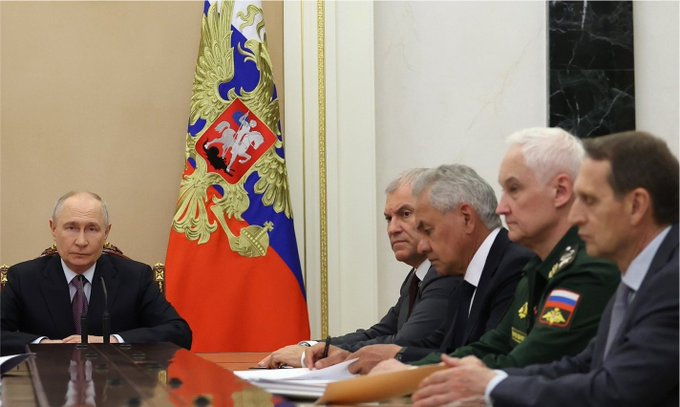 RT by @mikenov: RT by @mikenov: Judging by tho se sour faces, Putin’s Security Council looks less like a meeting and more like a funeral reception. When everyone appears to know the election outcome before the election, you can tell the regime isn t governing anymore it’s just waiting for the inevitable.”