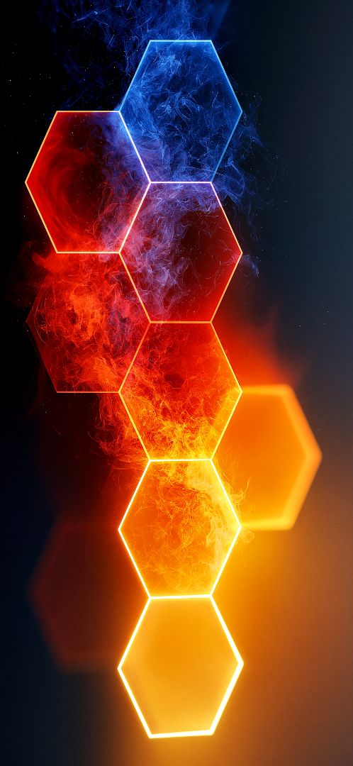 Deep_Screens's tweet photo. Blue smoke at the top, pure molten gold at the bottom โ this one runs hot. ๐
The hexagons act like a temperature scale, shifting from ice-cold blue through deep red into white-hot amber. ๐๐ป
Free today โ yours to keep. ๐
#FreeWallpaper #AIArt https://t.co/avrppMZW4I