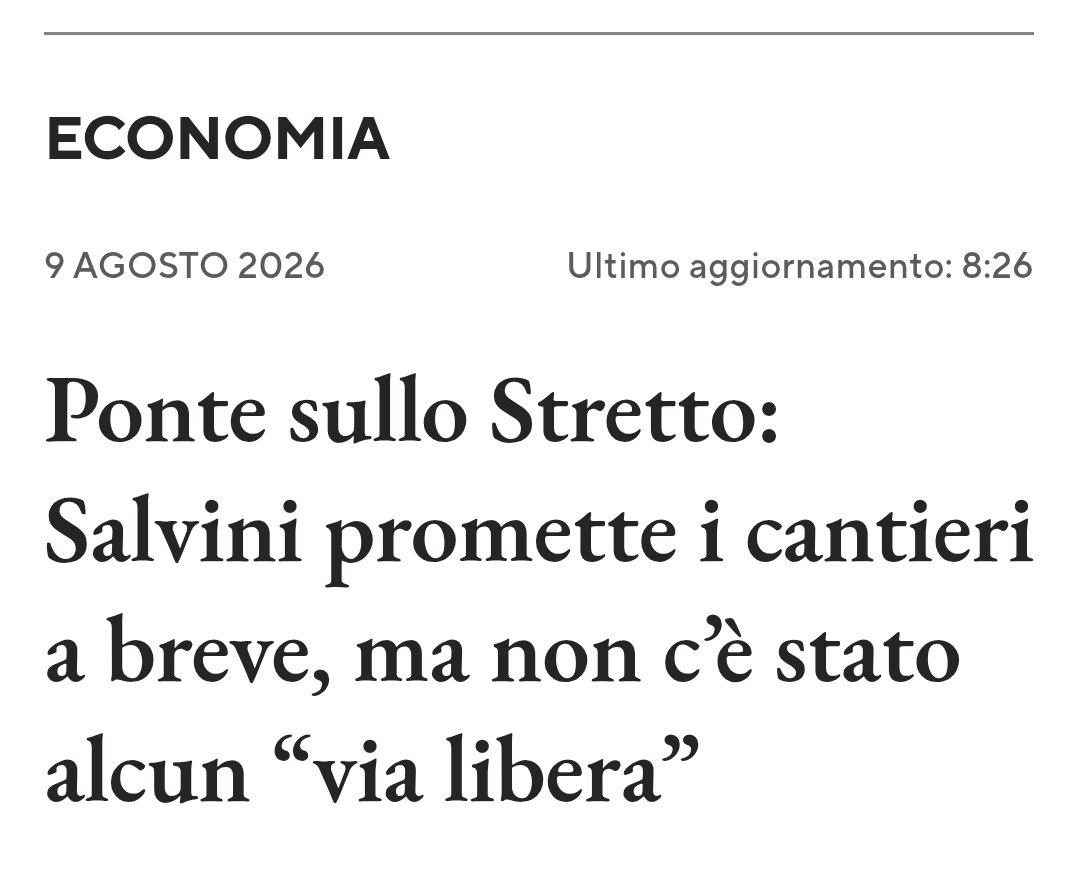 lucillaMasini2's tweet photo. Ponte sullo Stretto: Salvini promette i cantieri a breve, ma non c’è stato alcun “via libera”.
Le cose sono 2: o ha la sfera di cristallo, o dice cose a pube di cane.

#Pontesullostretto #9agosto #Salvini #Sicilia #governodellafuffa https://t.co/sHWFGQyPn6