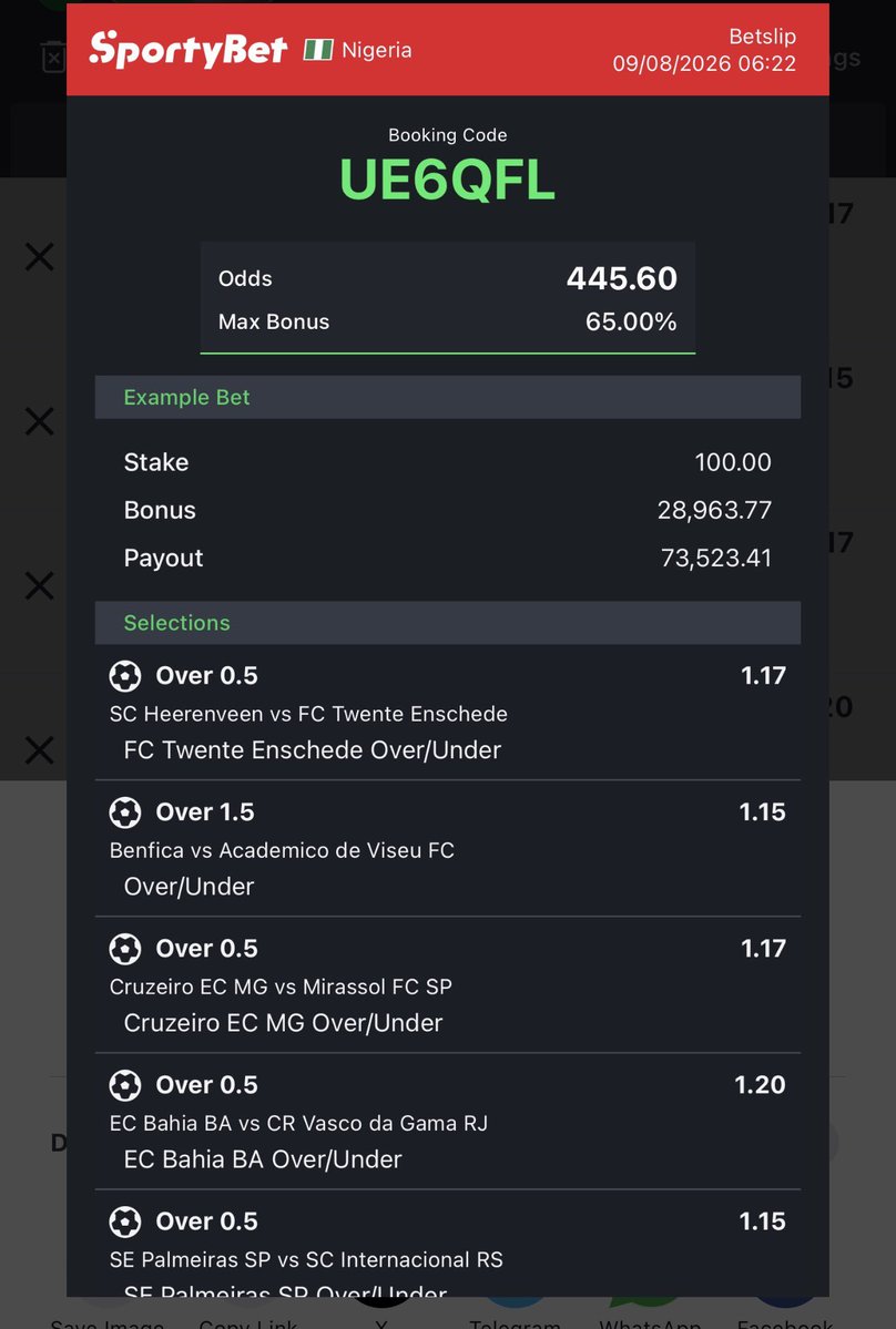 kennybet55362's tweet photo. Today only ♻️✅

Sportybet code:: 47YFZ5
Boom luck 💥 💥 💥 💥 https://t.co/SrbWFU27jK