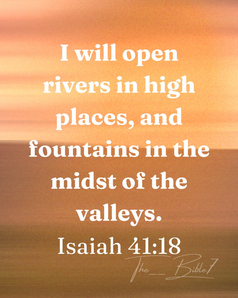 The__Bible7's tweet photo. Isaiah 41:18 https://t.co/jvoCPExZ79