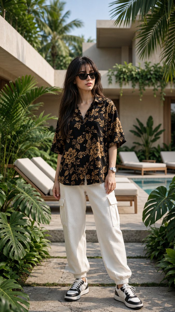 Luxury Tropical Villa Fashion Portrait