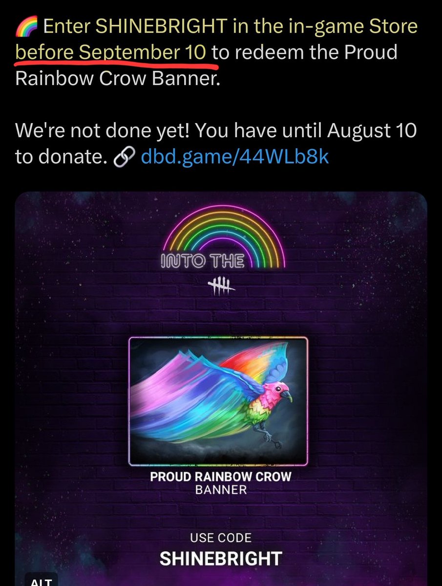 Vulpixia's tweet photo. i feel like we should be pressuring BHVR to stop locking LGBTQIA+ themed rewards behind FOMO 🚫

like representation should NOT be locked with a 'due date' 🏳️‍🌈

our identity is not a "limited time", 
it's part of us forever. ✨️ https://t.co/HaSOYX8jYR