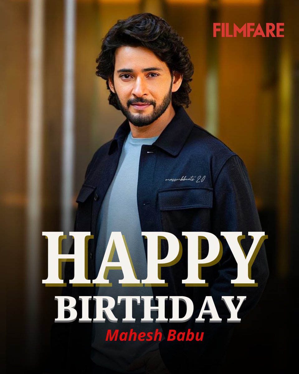 filmfare's tweet photo. Wishing the ever-charming #MaheshBabu a very Happy Birthday!❤️

#Celebs https://t.co/bMg2QZcUkh