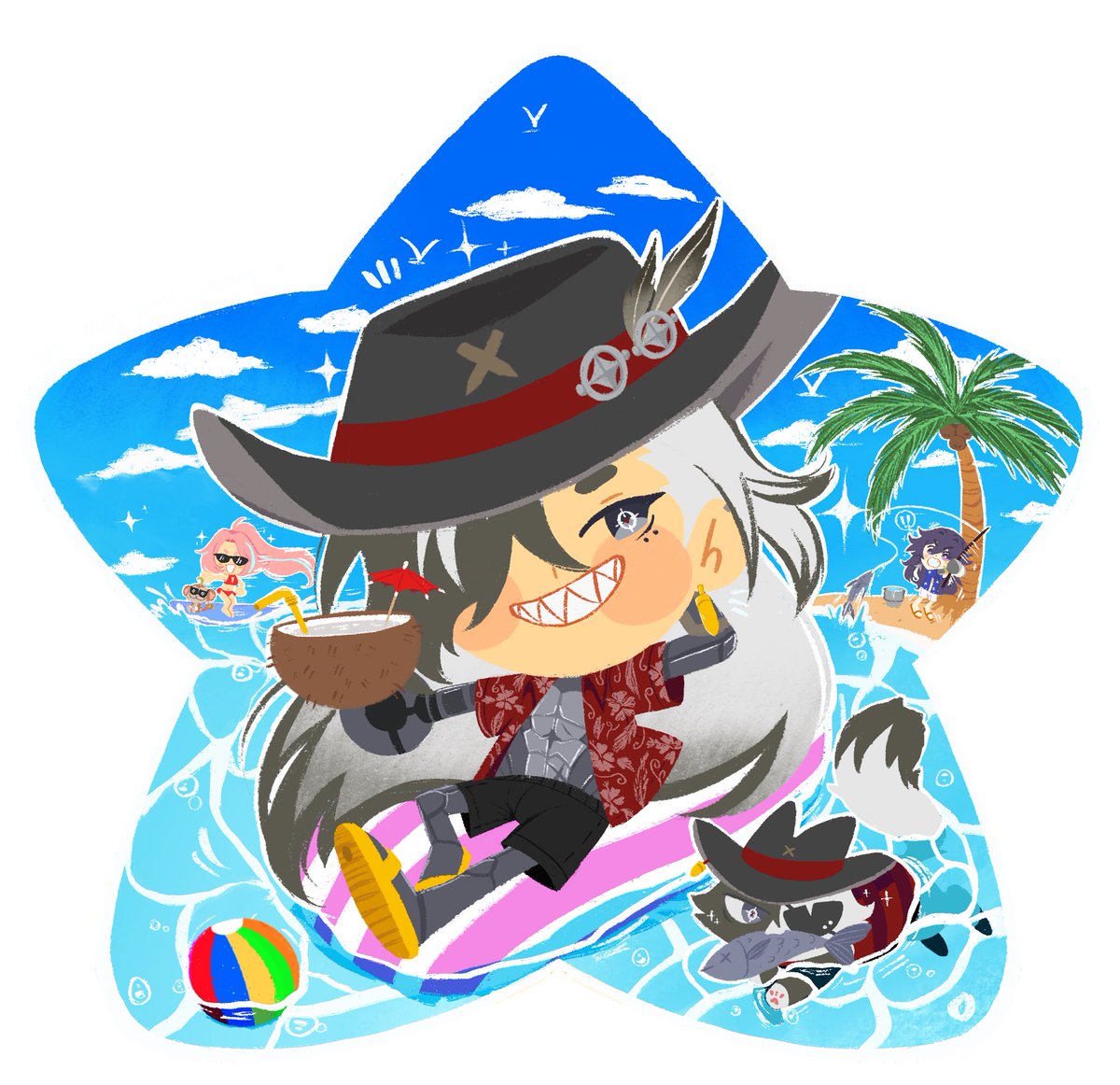 45HV31L's tweet photo. Art trade with my dude @kingmarsya 
Who like this guy too much ;^] #boothill https://t.co/2Bxp8qcyy9