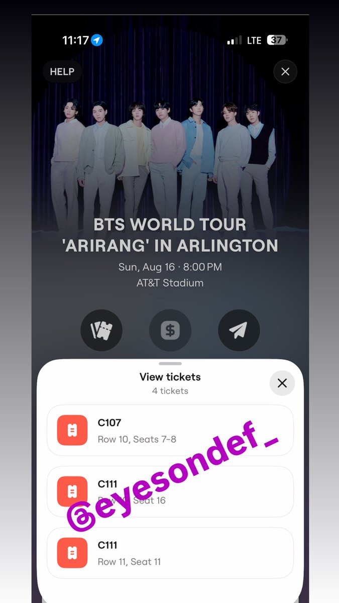 eyesondef's tweet photo. @2belllaas IF YOURE STILL LOOKING MY FRIEND AND I ARE SELLING OUR EXTRAS FOR D2 (sec 111 row 10 is pending) https://t.co/NrxpiRrYyD