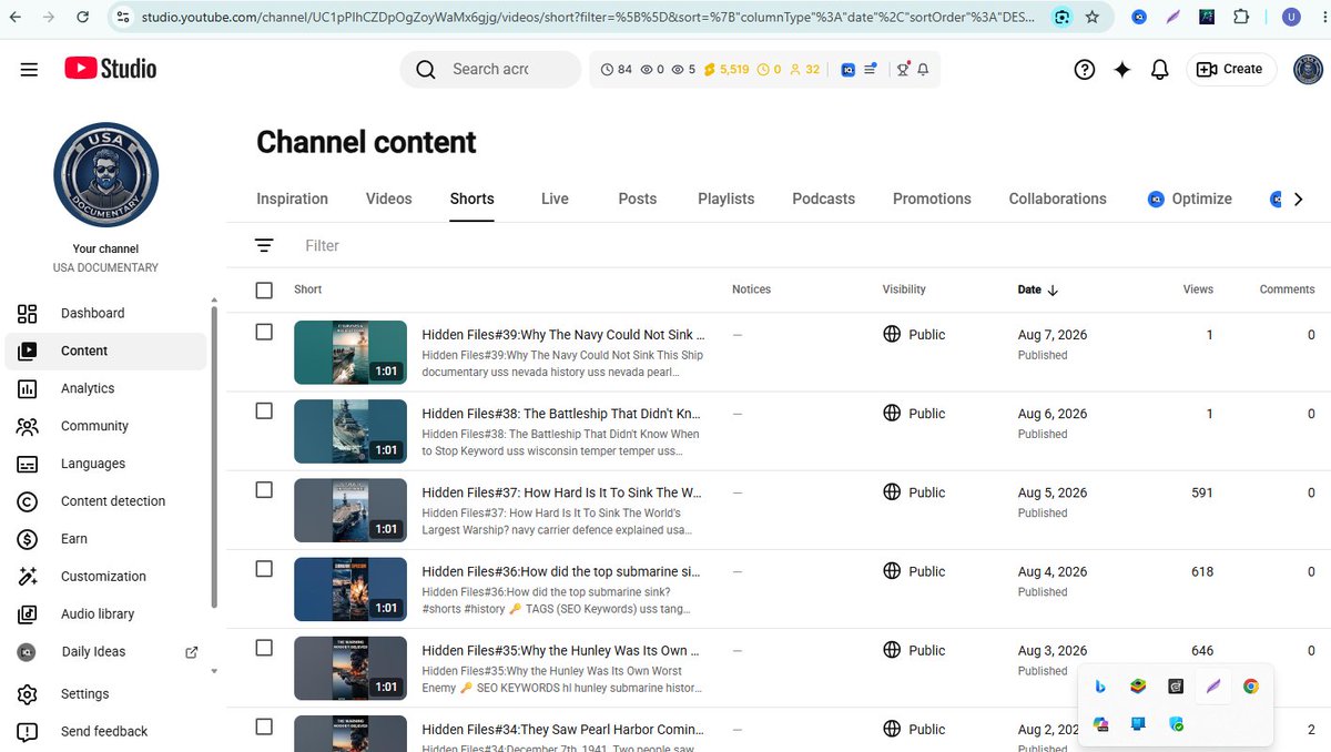 mdrobeul765's tweet photo. @TeamYouTube my Shorts channel "USA Documentary" has 2 videos stuck at 0-1 views for 35+ 
hours, while previous videos got 500-650+ views normally. No copyright or 
Community Guidelines issues, both Public. Views even dropped on one video. 
Can someone check this? https://t.co/4WN9NtpGvj