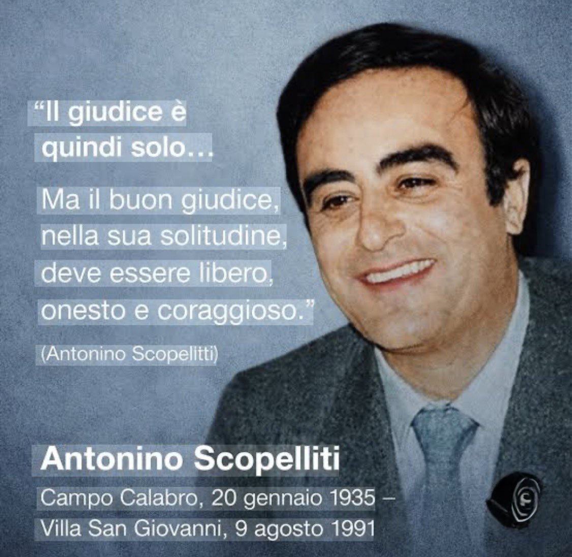 robertoambro's tweet photo. Oggi è il 35’ anniversario della morte del magistrato Antonino Scopelliti. È per persone come lui che sono orgoglioso di essere calabrese #antimafia #campocalabro https://t.co/bvqVSRq1Mx