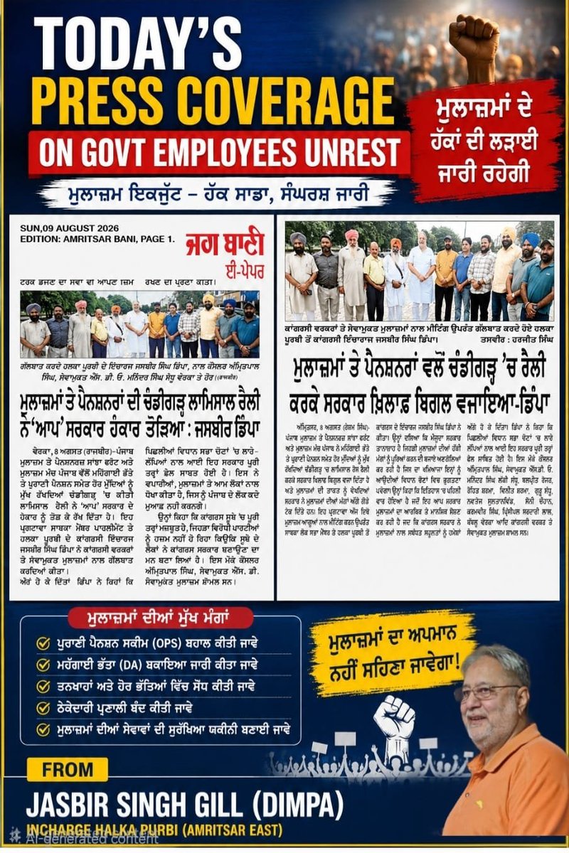 JasbirGillKSMP's tweet photo. #WeStandForOurEmployees. #JusticeForEmployees https://t.co/E0u65FPvuL