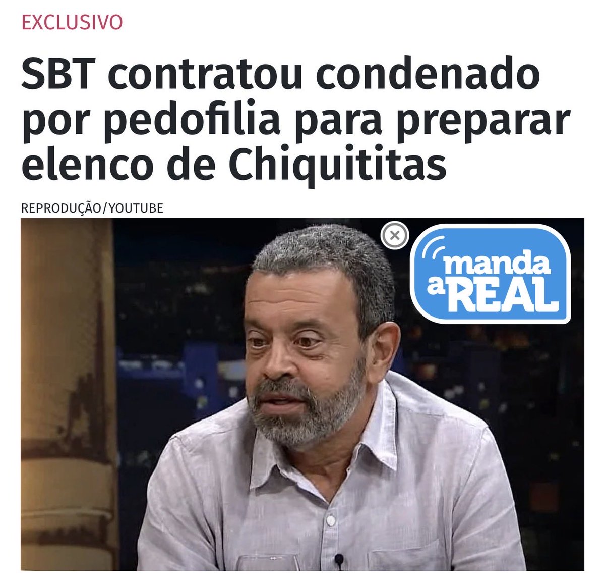 tiagosantineli's tweet photo. SBT já contratou um pedófilo condenado pra ser preparador de elenco de novela infantil. ele obviamente abusou de crianças lá, as mães denunciaram e a TV mais família do brasil fez pressão em cima das mães pra elas abafarem a história. https://t.co/XhEjeV6q8n