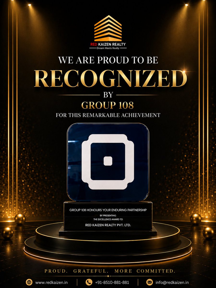 RedKaizen64790's tweet photo. 🏆 Proud. Grateful. More Committed.
A remarkable achievement and a proud moment for Red Kaizen Realty✨
For more: https://t.co/VwMBHgfPBu

#RedKaizenRealty #RealEstateNoida #NoidaRealEstate #GreaterNoida #DelhiNCRRealEstate #RealEstateIndia #PropertyInvestment https://t.co/vCrlZTloNd