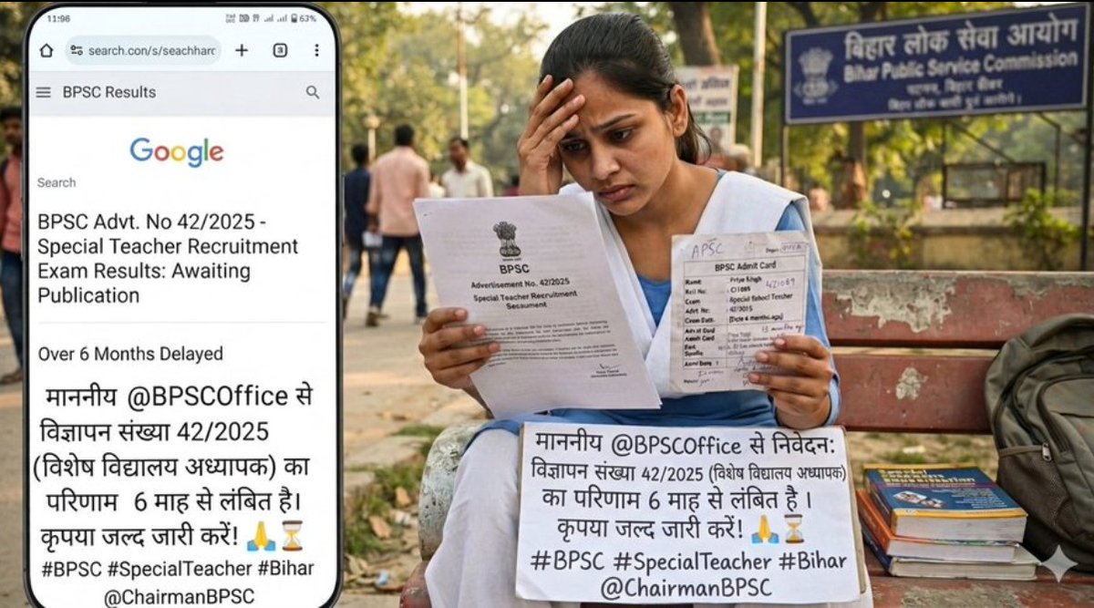 jeetumeena2000's tweet photo. माननीय @BPSCOffice से आग्रह है की विज्ञापन संख्या 42/2025 विशेष विद्यालय अध्यापक भर्ती परीक्षा हुए करीब 6 माह से अधिक समय हो चूका है  अतः आपसे निवेदन है की जल्द से जल्द विज्ञापन संख्या -42/2025 का परिणाम जारी करें🙏 @BPSCOffice @BiharEducation_
@samrat4bjp https://t.co/JpGdVn7L9Y