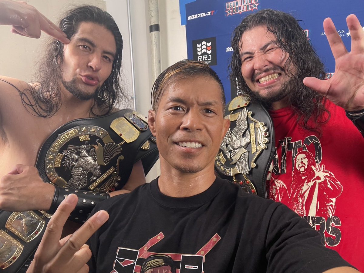 Fujinoumijun's tweet photo. レッツDOOM 斉藤ブラザーズ💀
#ajpw #斉藤ブラザーズ https://t.co/BVFPTqbpfT