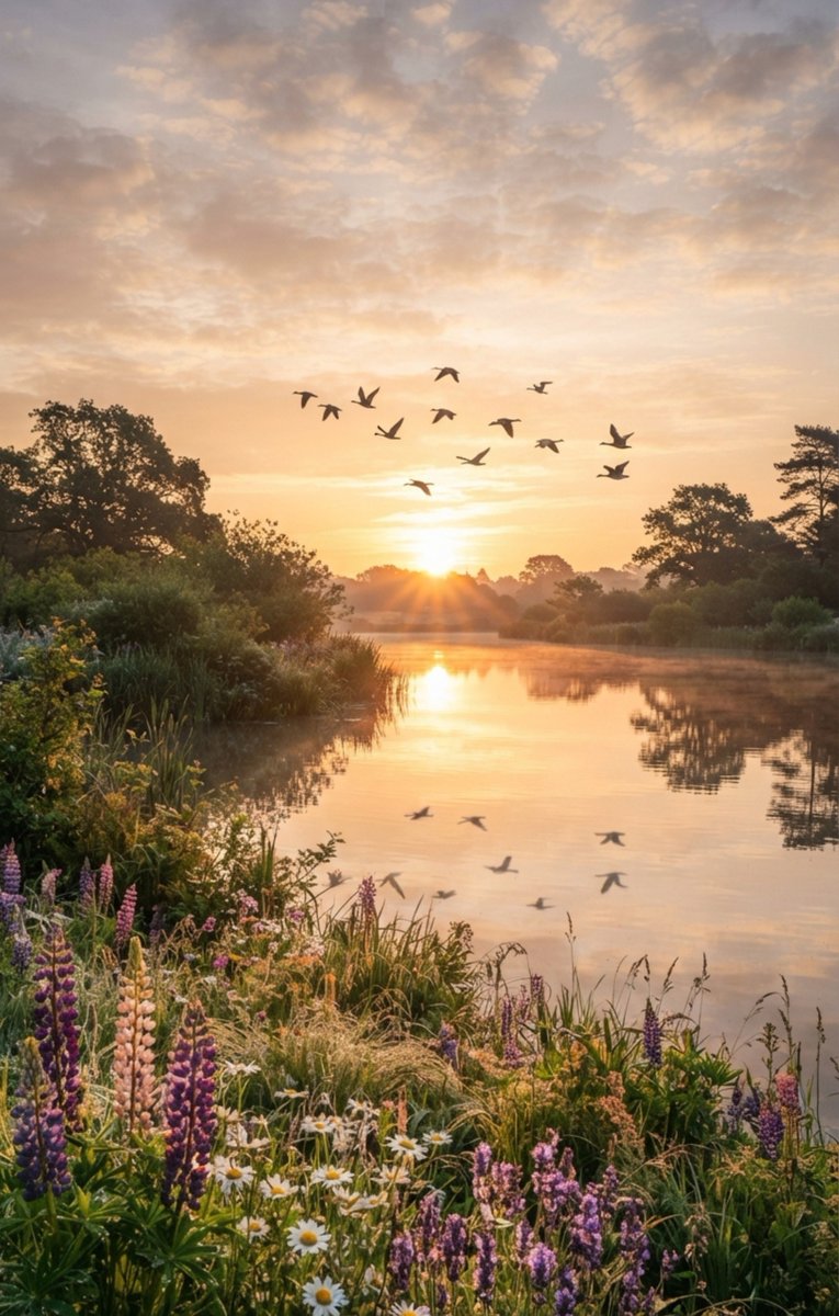 Batthefear's tweet photo. Serenity now, peace forever. ✨ Embracing the quiet beauty of this morning sunrise🌅🌿🐦 https://t.co/cnHNXhi4PG