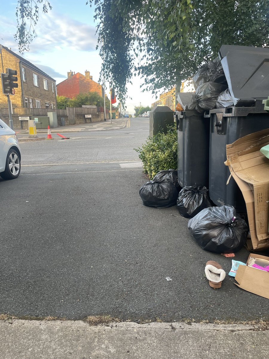 JediMilnes's tweet photo. @LeedsCC_Help no refuse collection now for 3 weeks. 
Access into the road works is available with smaller narrow track vehicle. Please can this be resolved, the stench with the weather isn’t great. PM me for the address. LS27. https://t.co/pge0VV9Hke