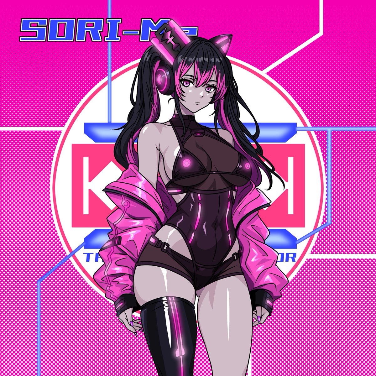 A_ten_art0720's tweet photo. 【SORI-Me Pink Black style】
SORI-Me Pink Black style だよ! 
サイバーなKeshikaran DJだよ！ https://t.co/fhkKeUoPVX