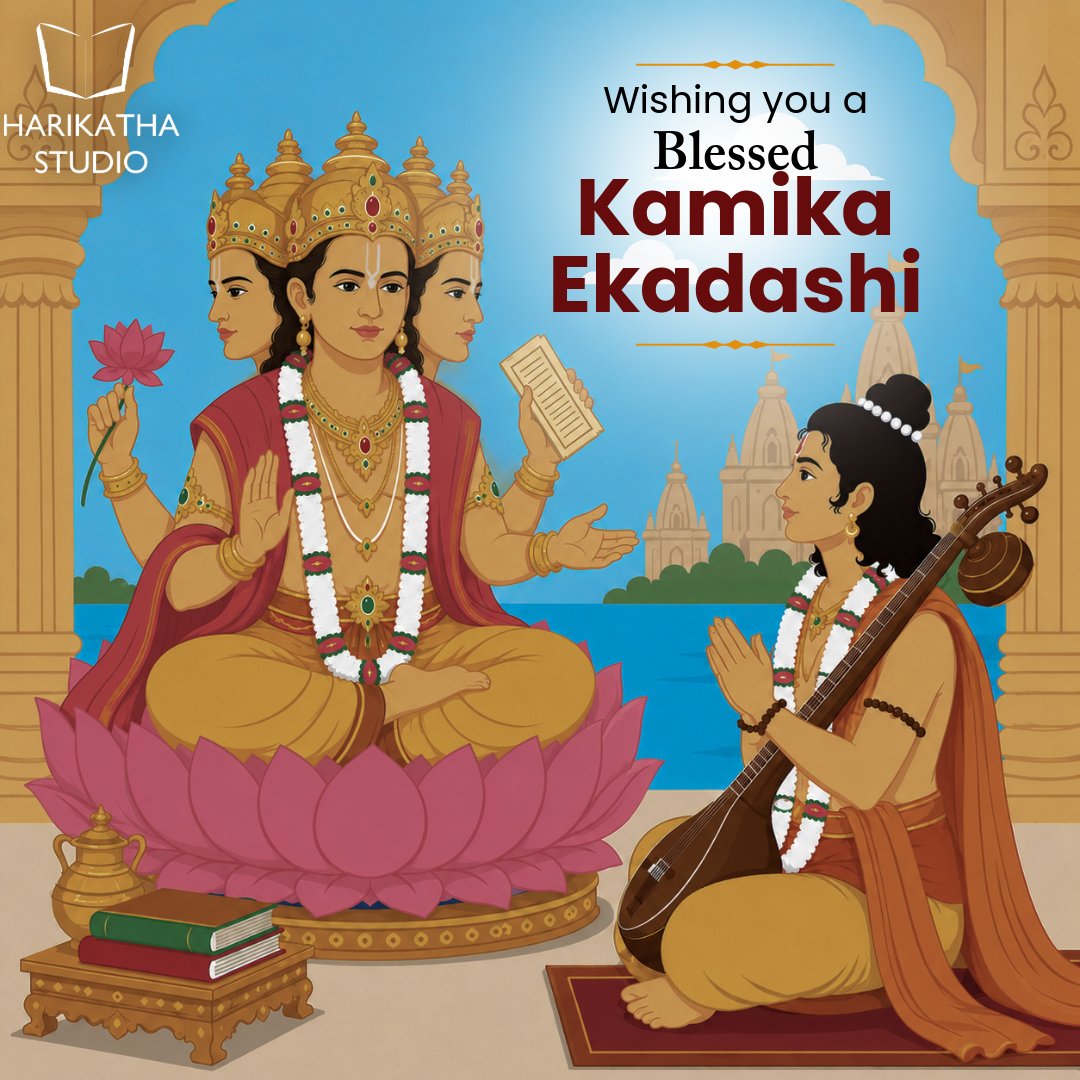 HarikathaStudio's tweet photo. Yudhishthira asked: "O Govinda! O Vasudeva! Salutations to You! Which Ekadashi falls during the dark fortnight (Krishna Paksha) of the month of Shravana? Please describe it." https://t.co/mmNoc1aogy