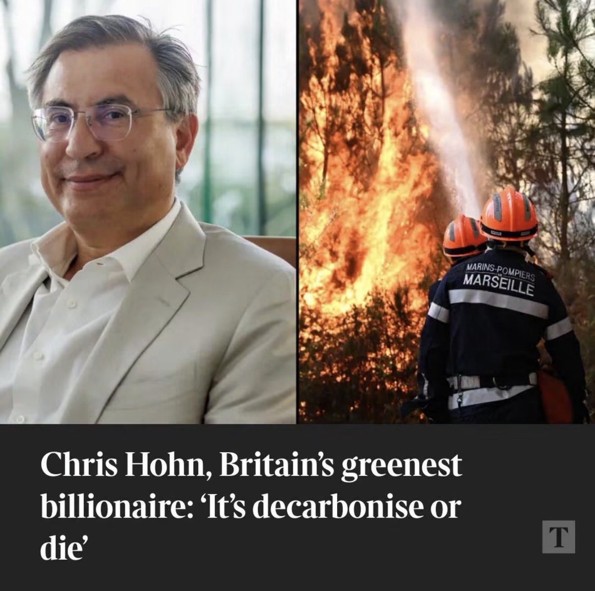 MrMatthewTodd's tweet photo. Sir Chris Hohn, one of Britain’s richest men, says ‘any idiot’ can recognise climate change and any smart business should be cutting emissions, fast.

https://t.co/tPViOoGVgl https://t.co/xSZCQAhuUA