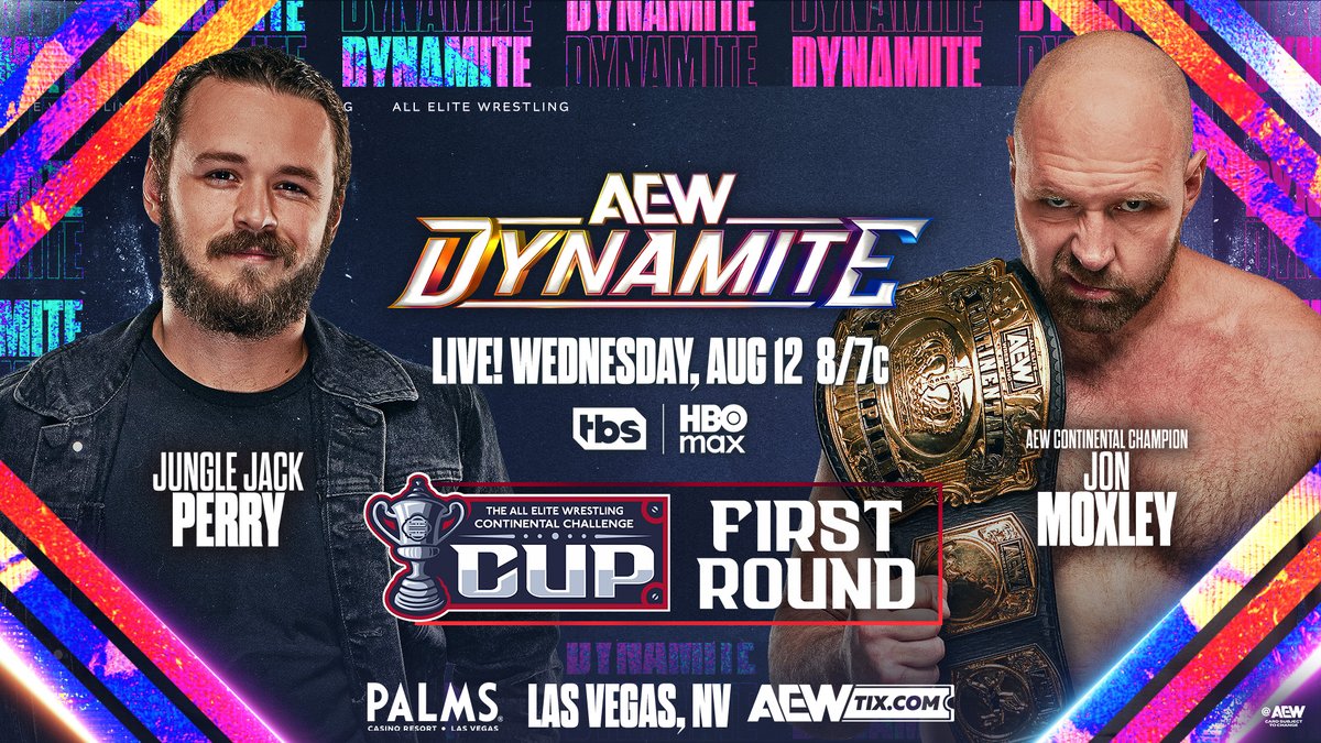 AEW's tweet photo. This Wednesday, 8/12!

Be there for an explosive episode of Wednesday Night #AEWDynamite LIVE from Las Vegas, NV!

The action KICKS OFF at 8/7c on @TBSNetwork &amp; @HBOMax, THIS WEDNESDAY! https://t.co/4YWVoM0qgc