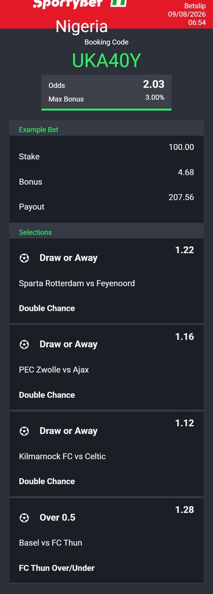 __Jason999's tweet photo. Bet of the Day
Let's make it 2/2
Code: UBR77J ⚽️🅰️
#Boom #FootballBetting #Bookies #TodayMatch #Banker https://t.co/QcBOnxBNU8