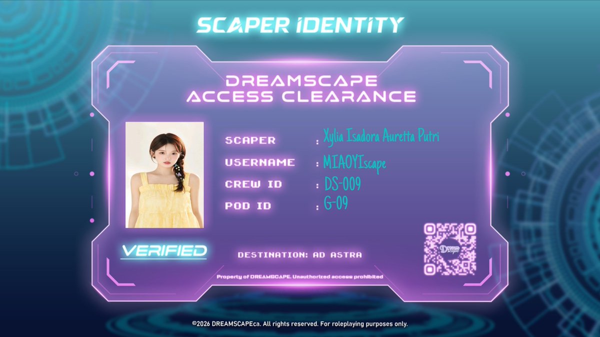 MIAOYIscaper's tweet photo. @DREAMSCAPEca 𝐵𝑜𝑎𝑟𝑑𝑖𝑛𝑔 𝐶𝑜𝑚𝑝𝑙𝑒𝑡𝑒 — DS-009-G-09 — Xylia Isadora Auretta Putri. https://t.co/eT3LaUu3iq
