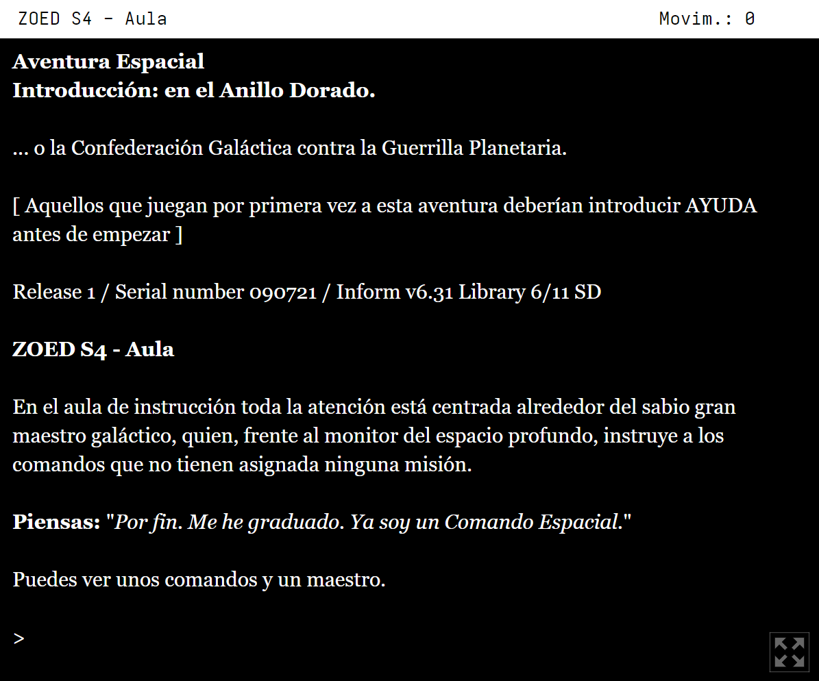Juanjoide's tweet photo. Baltasar el arquero, un CAADiano primigenio, ha ultimado una versión de『La Aventura Espacial』de #AventurasAD sin siglas ni sistema de menús, empleando un analizador sintáctico o "parser" como las buenas y viejas aventuras de texto de toda la vida... 😎

https://t.co/69Q1bPxUvy https://t.co/gcStRIjbaJ