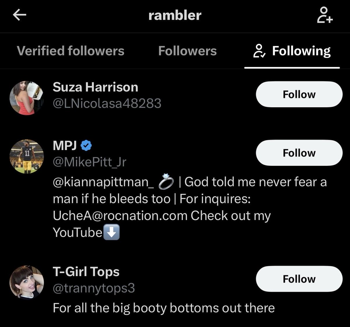 Seeriousness's tweet photo. @412rambler @BaileyCarlin We can see who you follow btw LOL https://t.co/3QqWLMZsgD