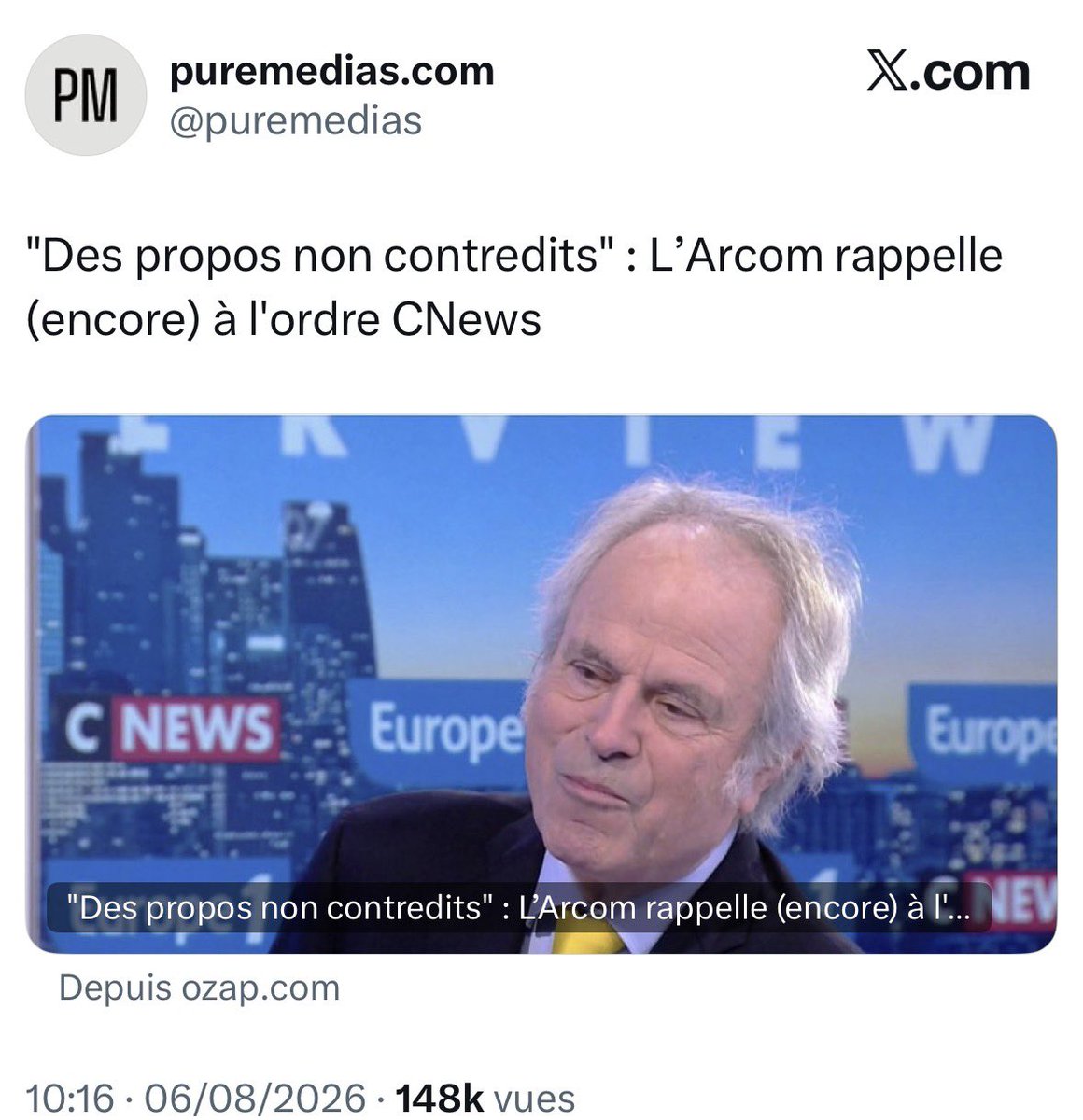 labar0nn3_'s tweet photo. Je traduis pour ceux du fond : une opinion non conforme au catéchisme vivrensembliste a été proféré, ce qui relève du blasphème, on ne peut pas impunément remettre en question la vérité divine du vivre-ensemble. En revanche, on peut dire sans problème et sans contradiction que la France est un pays raciste, que la police tue, qu’il y a un génocide à Gaza, que l’Etat est islamophobe etc. Ça se voit bien trop @Arcom_fr vous n’êtes pas subtils, on doit vous dissoudre…
