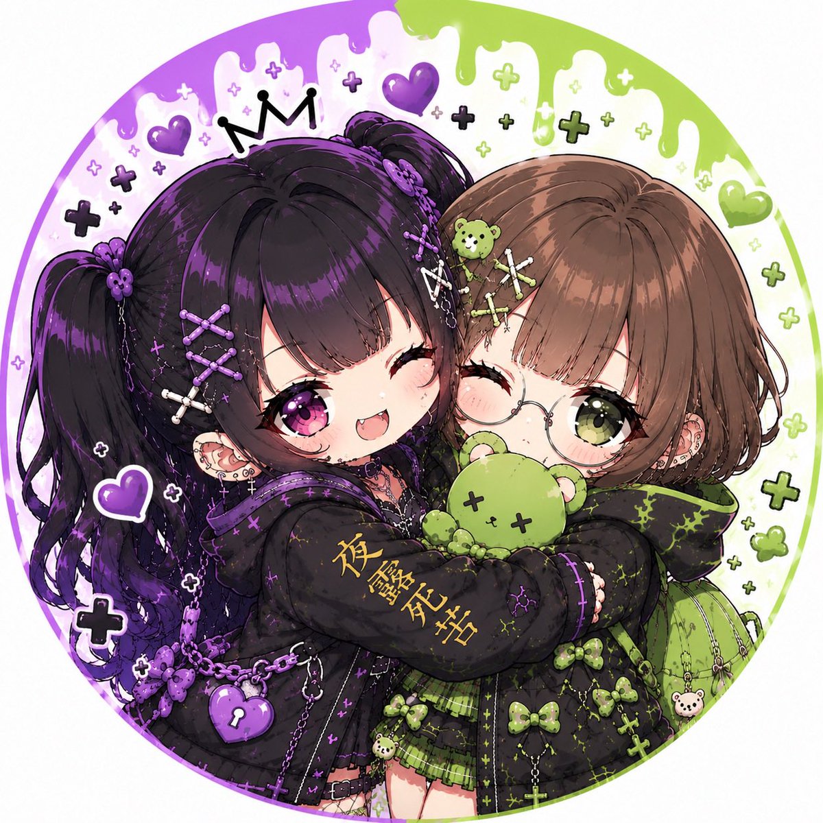 incha_chan_'s tweet photo. ヤンキーちゃんと陰キャちゃんステッカーはこれだよん❣️AIですまぬ、、もっとBIGになったらちゃんと絵師さんに頼むんだっ、！！ https://t.co/qXRr7Ncl3F