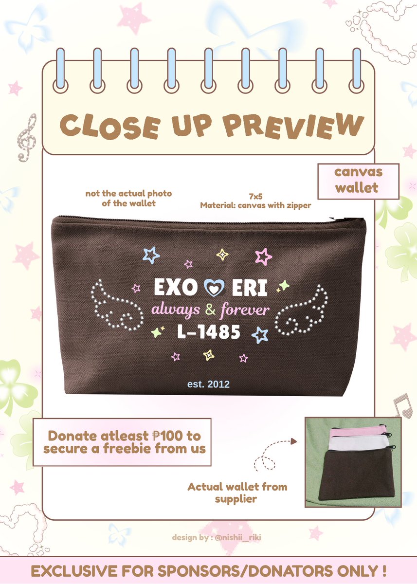 loey_luvcart's tweet photo. CSE Kit: 32 items included + exclusive canvas wallet for our sponsors/donors! 💝

— CSE Kit close up preview ✨

#HappyEXOLDay #12YearsofEXOLove #EXOL12thAnniversary #L1485_DAY_QuezonPhixo #QuezonPHIXO #EXO #엑소 https://t.co/jNRKWIxSfs