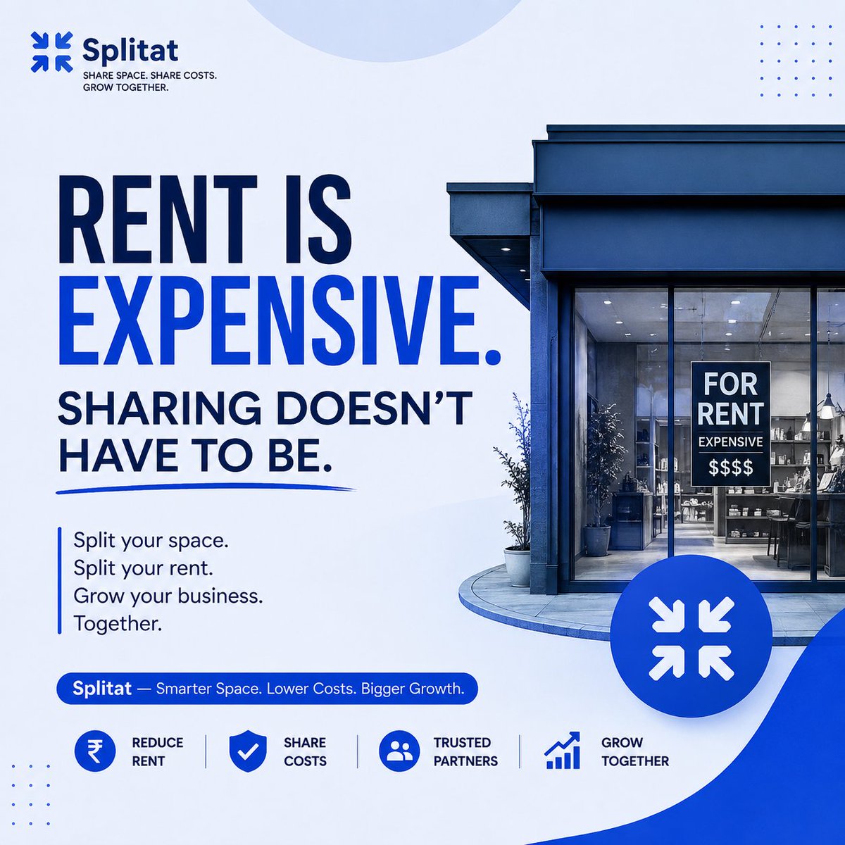 SplitatOfficial's tweet photo. Rent is expensive. Sharing doesn’t have to be. 💙

Share commercial space, split costs, and create more room for your business to grow.

Splitat — Share Space. Share Costs. Grow Together.

#Splitat #SmallBusiness #BusinessGrowth #CommercialSpace https://t.co/JFYk7O6NSY