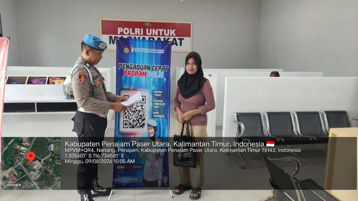 Propamppu's tweet photo. Anggota Provos Sipropam Polres PPU Melaksanakan Sosialisasi Pelayanan Pengaduan QR Yanduan Propam Polri kepada Masyarakat Wilayah kabupaten Penajam Paser Utara. https://t.co/fKKwQ6vPss
