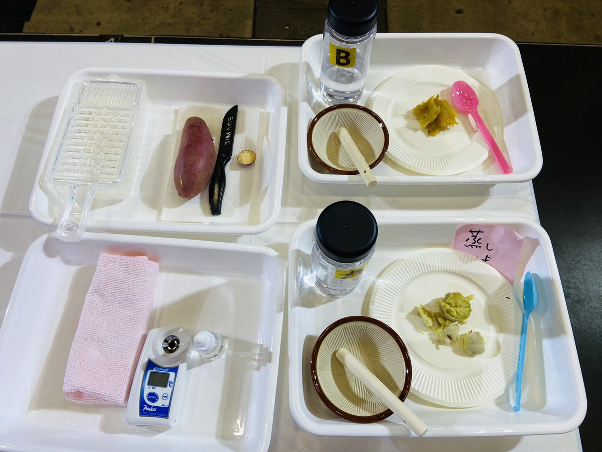 bear_bear104's tweet photo. ちなみに1日目「さつまいも甘み鑑定団」では、#ほっこり芋 さんの焼き芋をご提供いただきましたところ…
なんと糖度53度‼️
驚きの結果にグラフ飛び出ました😳🍠✨
（左から生芋、蒸し芋、焼き芋）
多くの方の協力があってのステージでした。
ご協力ありがとうございました。
#夏のさつまいも博2026 https://t.co/hiLvpATDHq
