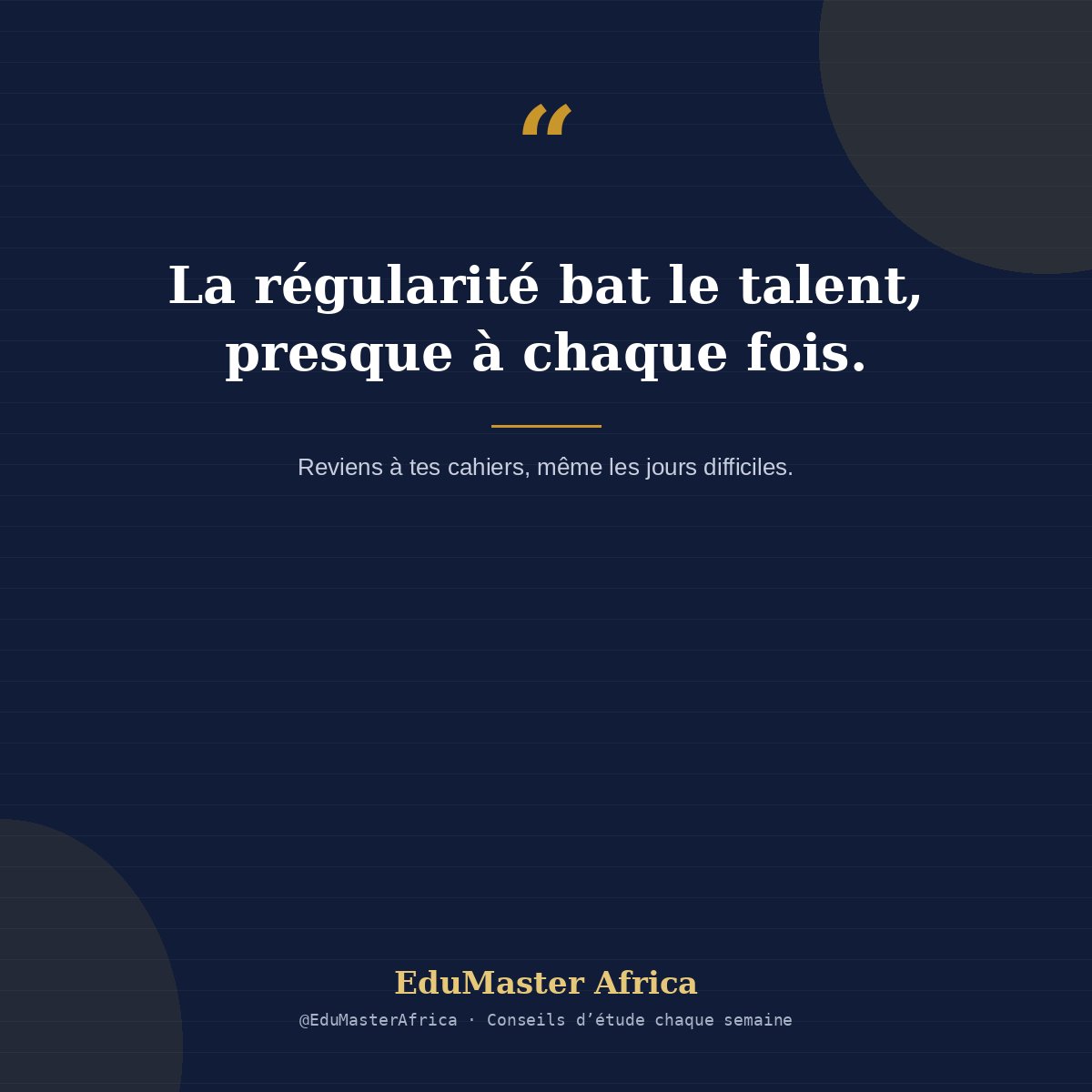 SnowofNigeria's tweet photo. Petit rappel pour aujourd'hui :
📖 Ouvre ton cahier, même 20 minutes.
✍️ Fais un exercice, même un seul.
🎯 Avance d'un pas, même petit.
C'est comme ça que les résultats se construisent.
#edumaster #educateafrica #educateMali #Bamako #DEF #BacMalien #Éducation #Motivation https://t.co/Mh9wspC4XL