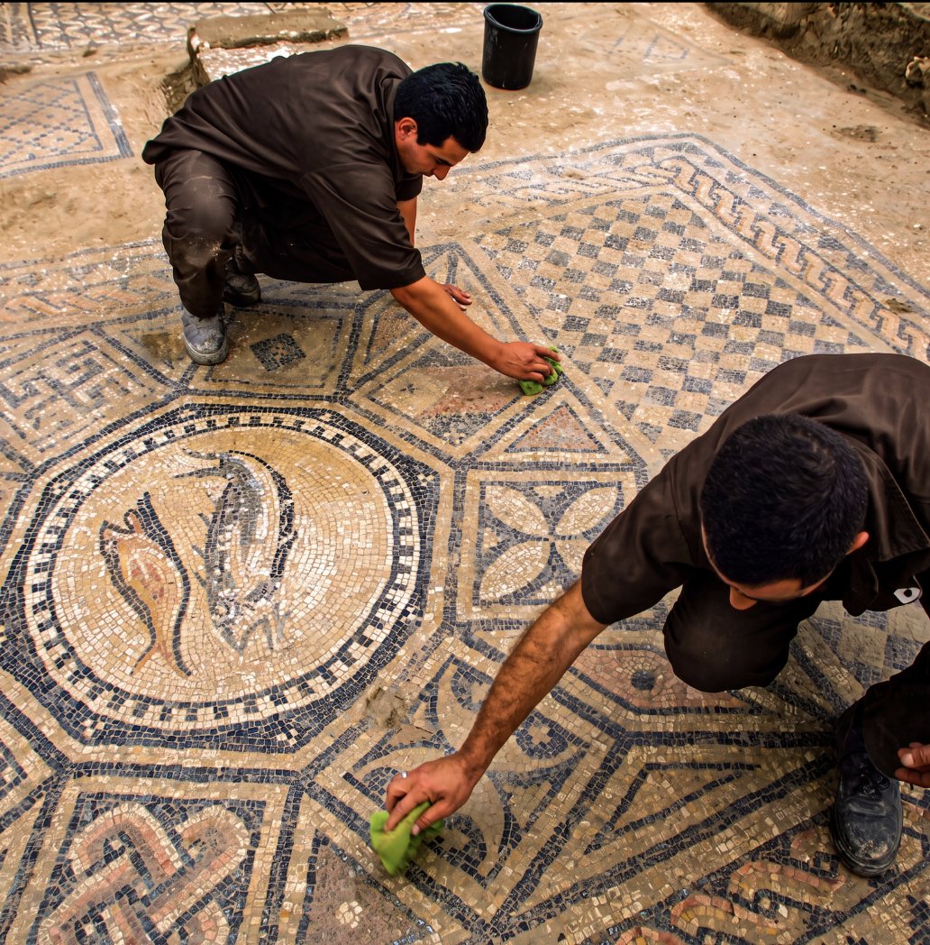 sacredchad_ig's tweet photo. A 1,800 year old mosaic declares Jesus Christ is God.

During the expansion of a maximum security prison at Megiddo in Israel, archaeologists dug beneath the floor and found it.

The inscription, in ancient Greek: "The god-loving Akeptous has offered the table to God Jesus Christ as a memorial."
