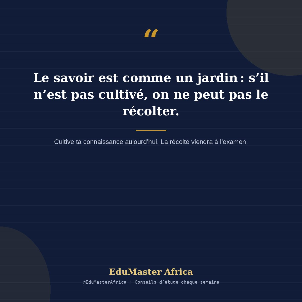 SnowofNigeria's tweet photo. Un conseil de nos grands-parents qui reste vrai :
"Le savoir est comme un jardin : s'il n'est pas cultivé, on ne peut pas le récolter." 🌾
#edumaster #educateafrica #educateMali #Bamako #DEF #BacMalien #Éducation #Motivation #EtudiantMalien #RéussiteScolaire https://t.co/rdSt5ufnyp