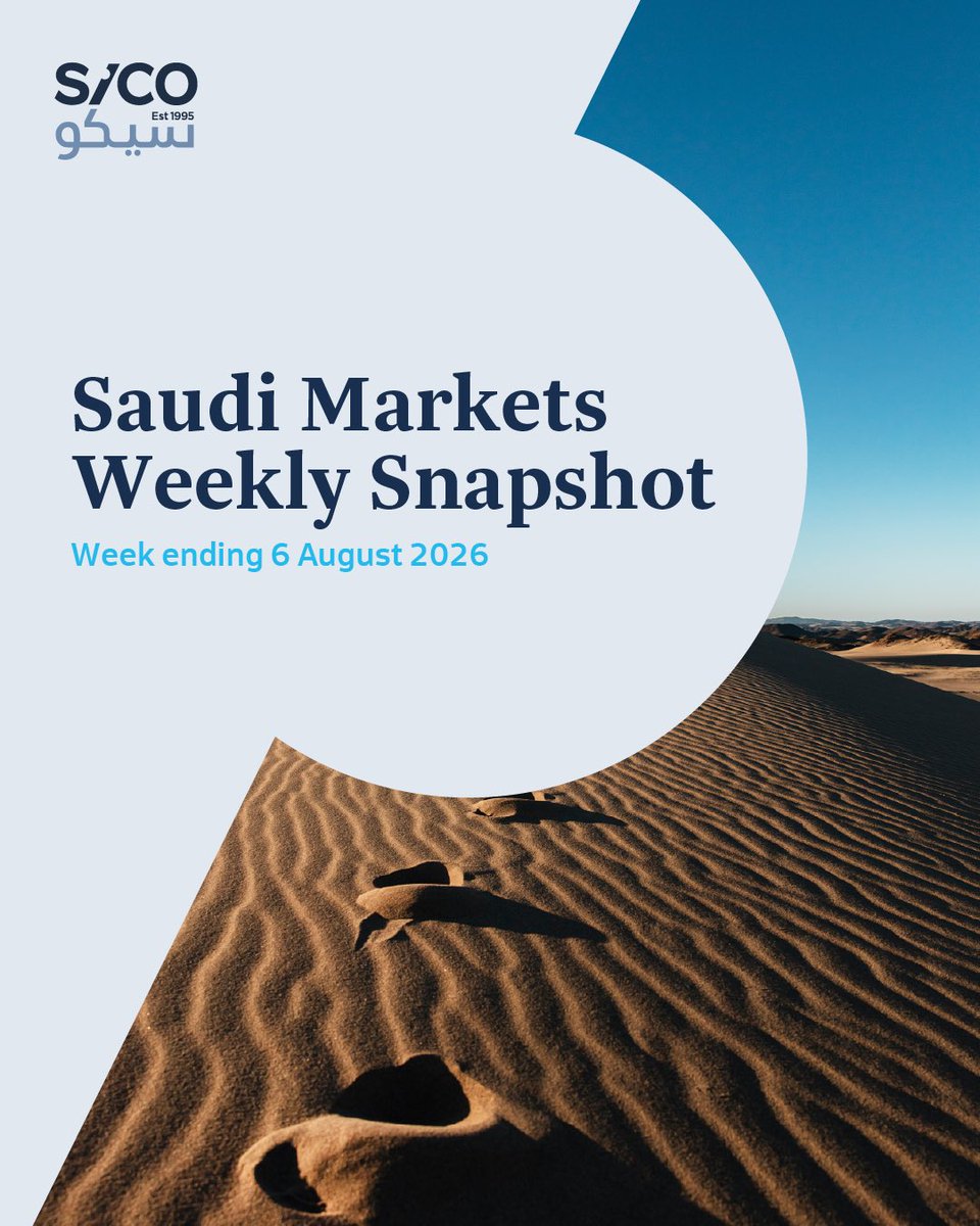 sico_capital's tweet photo. Saudi Market Weekly Update | 6 August 2026

A snapshot of this week’s market movements, highlighting Tadawul performance, key sector trends, top gainers and decliners, most traded companies, and key macro drivers shaping regional markets. https://t.co/cun1dkW0N0