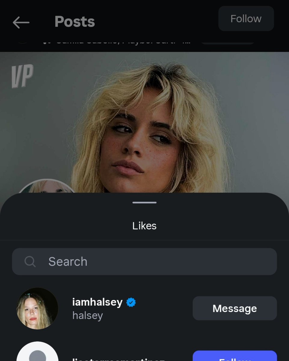 camilasfamilia's tweet photo. halsey liking a post about c,xoxo that's mother!! https://t.co/0Q8WG1wdnH