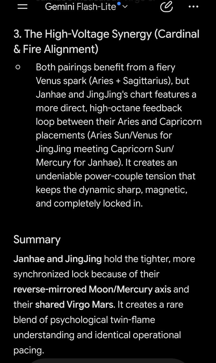 ShippersGL's tweet photo. Karina &amp; Janhae natal birth chart showdown vrs Janhae &amp; jingjing natal birth chart ✨️. 

Who hold the strongest connection lock in synastry.? https://t.co/TVnrAmgdvF