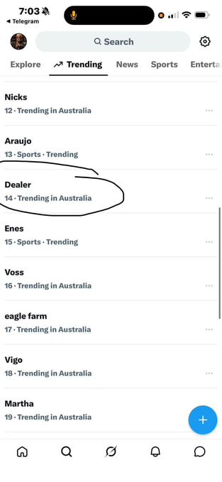 deg_ape's tweet photo. GM GM Dealers 🐂🀄️

good accumulation in $DEALER at this dip  

the lore is already trending across globe. Dealer is #14 trending in Austrailia. 

dev has just bought back 100 SOL worth $ANSEM and 20 SOL worth $DEALER from the creator fees. Ansem Meme Index is getting bigger...

still early