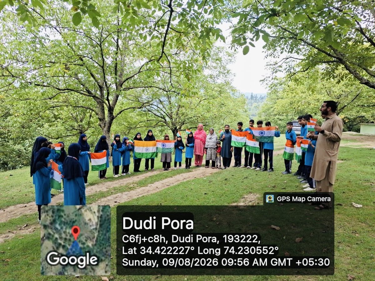 infokupwara's tweet photo. “Young hands carrying the Tricolour with pride — heartwarming moments from today’s Tiranga rallies being organised across the district, with honour and enthusiasm! #HarGharTiranga 
@dicbandipora  @DivComKash  @dckupwara  @Shrikant_2191 https://t.co/HWqaP4WFs2
