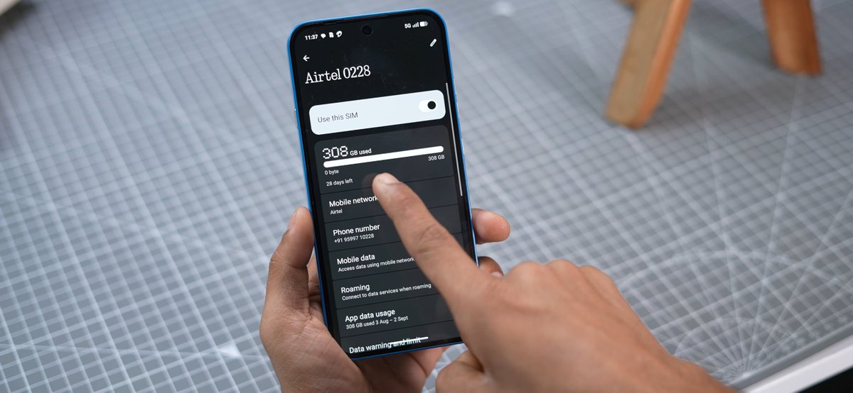 beebomco's tweet photo. There’s a DARK TRUTH about “Unlimited 5G”👀

Airtel and Jio both claim  Unlimited 5G everywhere, but there’s a catch with Airtel.

Airtel actually caps at 300GB per month. And this limit isn’t mentioned on the main page at all. It's hidden in the Terms & Conditions.

We tested both networks and found that Airtel does control the 300GB limit, while Jio doesn’t seem to care at all how much 5G data you use. Really hope Airtel starts mentioning the 300GB limit where customers can actually see it.

Watch our full test here: https://t.co/kHOLB9d4eu

Also, are you fine with the 300GB limit or do you want it to be really unlimited? Tell us👇