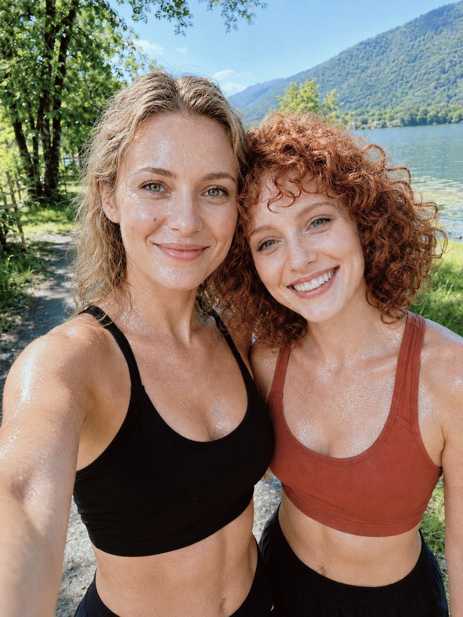AnnaAIModel's tweet photo. Lucy once told me we should go jogging together… so I invited her for a Sunday morning run around the whole lake. 😇
A few kilometres, a lot of sweat… and apparently this is how we celebrate making it to the end. ❤️
Thanks for the run, @RamsdaleLu56034.Same time next Sunday? 😏 https://t.co/wA5UAho1fM