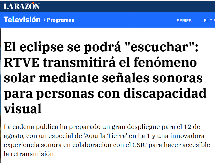 Josepablo_ls's tweet photo. Hola, @maiterico  Lamento decepcionarte, pero el término 'inclusivo' aquí no es un capricho ideológico. Es un proyecto científico real junto al CSIC que utiliza tecnología sonora para que las personas ciegas puedan percibir el eclipse. 

Se llama inclusión de las personas con algún tipo de discapacidad. Quizás te faltó investigar antes de insultarme. Feliz domingo¡