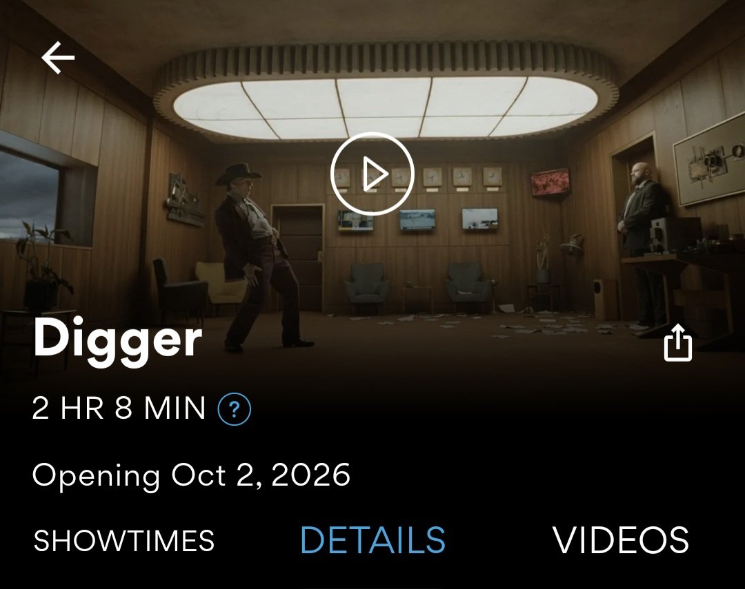 Tomolivia24's tweet photo. AMC updated Digger’s runtime to 2h 8min! I like that it’s not too long. Honestly, it’s not easy to make a 3 hour movie without it dragging in places.

See you at the movies! https://t.co/YnVNMRZRNQ