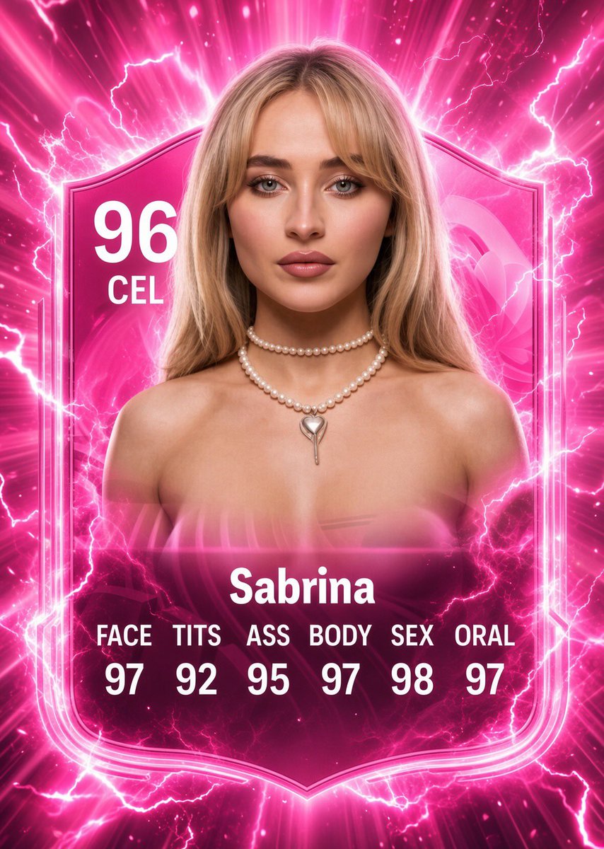 celebgoonsquad's tweet photo. ⭐️Sabrina “Celeb Icon Card” (96 OVR)⭐️ #sabrinacarpenter #celeb https://t.co/9xW389kmvP